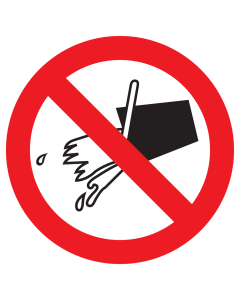 Bord met pictogram verboden watergebruik