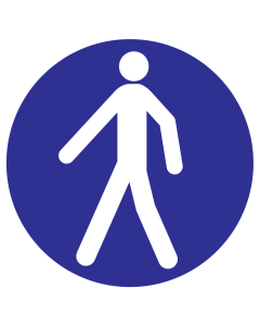 Blauw bord met pictogram om aan te duiden dat doorgang toegestaan is - ISO7010 - M024