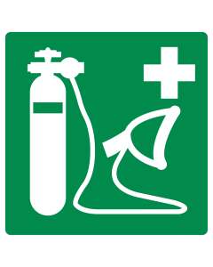 Bord met pictogram zuurstofmasker