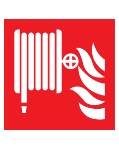 Bord met pictogram van een brandslanghaspel