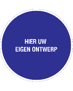 Gebodssticker met Eigen Tekst - blauwe sticker met witte tekst