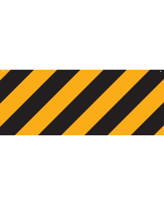 Groot geel/zwart gestreept waarschuwingsbord (dubbelzijdig)