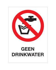 Geen drinkwater Bord met pictogram en tekst volgens ISO7010