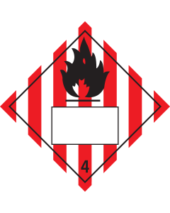 Gevaarsetiket Brandbare Vaste Stoffen 4.1 - sticker met un nummer - ADR, ADN, IMO, IMDG, RID en IATA