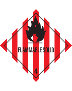 Gevaarsetiket Flammable Solid 4.1 - sticker - ADR, ADN, IMO, IMDG, RID en IATA