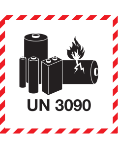 Gevaarsetiket voor Lithium Metaal Batterijen UN 3090 - Sticker Label IATA