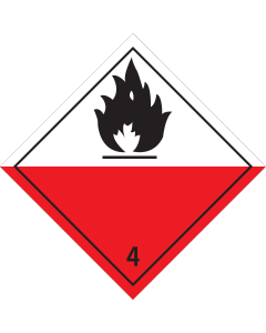 Gevaarsetiket Voor Zelfontbranding Vatbare Stoffen 4.2 - sticker - ADR, ADN, IMO, IMDG, RID en IATA