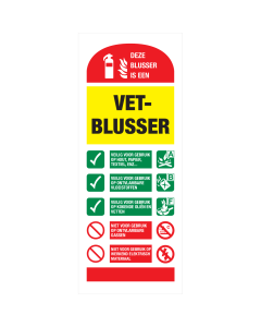 Identificatie sticker vetblusser