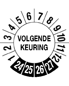 Keuringssticker "Volgende keuring" - 4 jaar (NL)