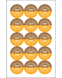 Keuringssticker met jaartallen 