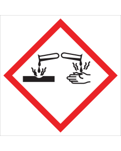 Sticker met pictogram "Bijtende Stoffen" - GHS 05