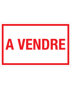 Panneau A Vendre - blanc avec texte rouge