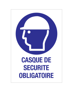 Panneau casque de securite obligatoire