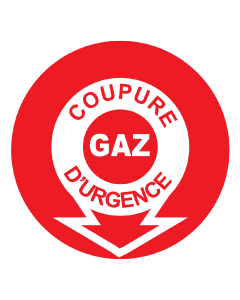 Autocollant coupure d'urgence gaz