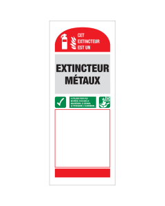 Panneau extincteur Metaux