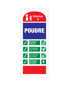 Panneau extincteur a poudre