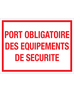 Panneau Port obligatoire des equipements de securite