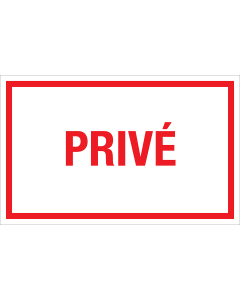 Panneau Privé - blanc avec texte rouge