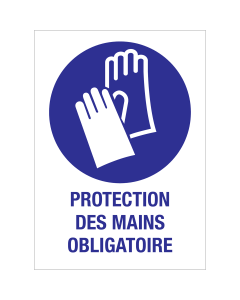 Panneau protection des mains obligatoires