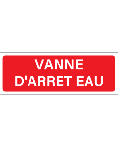 Panneau Vanne d'arret eau