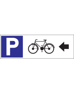 Parkeerbord "Fietsen links" Dibond 340x110mm