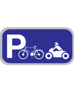 Parkeerbord "Fietsen en Motoren" aluminium 400x200mm