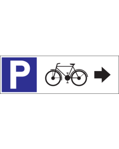 Parkeerbord "Fietsen rechts" Dibond 340x110mm