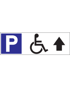 Parkeerbord "Mindervalide rechtdoor" Dibond 340x110mm