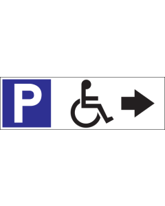 Parkeerbord "Mindervalide rechts" Dibond 340x110mm