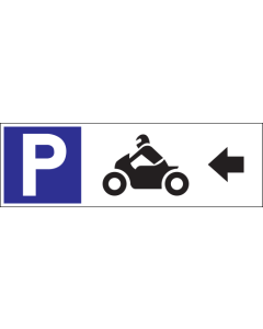 Parkeerbord "Motoren links" Dibond 340x110mm