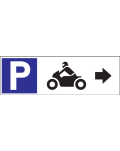 Parkeerbord "Motoren rechts" Dibond 340x110mm