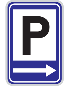 Parkeerbord "Parkeerplaats rechts" aluminium 400x600mm