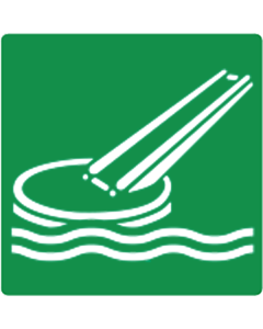 Sticker met pictogram evacuatie glijden ISO 7010
