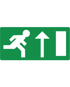 Sticker met pictogram nooduitgang rechtdoor