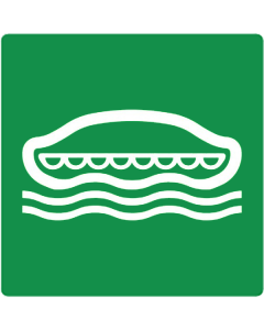 Sticker met pictogram overlevingsboot ISO 7010