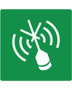 Bord met pictogram radiobaken ISO 7010