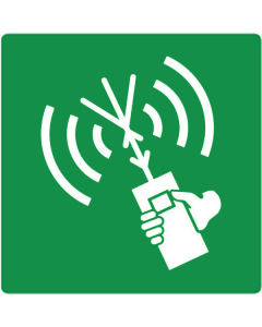 Sticker met pictogram van een radiotelefoon ISO 7010