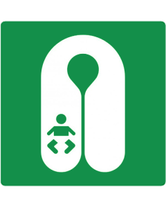 Sticker met pictogram reddingsvest baby ISO 7010