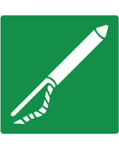 Bord met pictogram werplijn apparaat ISO 7010