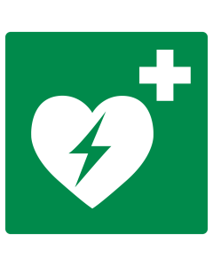 Sticker met pictogram AED - ISO 7010 (Raamsticker)