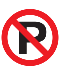 Sticker met letter P voor Verboden te parkeren (Raamsticker)