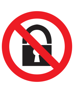 Sticker met pictogram Afsluiten verboden
