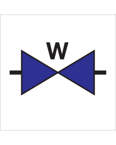 Sticker met pictogram voor het aanduiden van een waterafsluiter