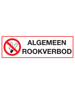 Sticker met pictogram en tekst Algemeen rookverbod