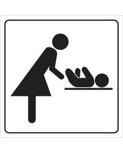 Witte sticker voor het aanduiden van een verschoningsruimte