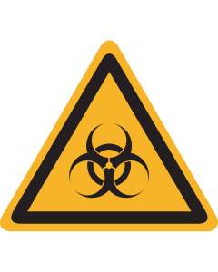 Sticker met pictogram "Waarschuwing Biologisch Gevaar" - ISO 7010 - W009