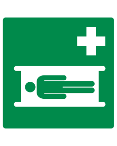 Sticker met pictogram brancard ISO 7010