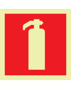 Fotoluminescerende sticker met pictogram van een brandblusser