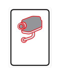 Sticker met pictogram voor aanduiding camerabewaking volgens wet 21-03-07