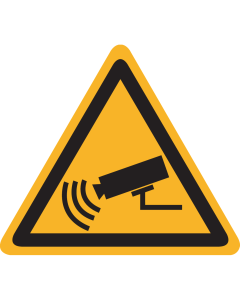 Sticker met pictogram "Waarschuwing Camerabewaking"